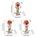 Halloween skeleton figurines with pumpkin heads in various meditation yoga poses - Pumpkin Head Skeleton (T3-1) / Three-Piece Set