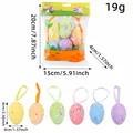 Set of colorful Easter foam egg hanging ornaments with dimensions and 19g weight - Flower Pattern (R1-11) / Set of 6