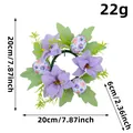 Easter egg floral candle ring with purple lilies and patterned eggs, 7.87 inch diameter - Purple Flower Style (Z1-12) / Purple