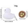 Easter plush white duck decoration with miniature bird nest and speckled eggs size diagram - Flocked White Duck Set (G2-30)
