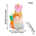 Poupée gnome de Pâques en peluche avec oreilles de lapin carotte hauteur 22,5cm - Gnome au Chapeau Orange et Barbe Dégradée