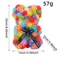 Exquisite colorful rainbow rose bear toy made of PE foam flowers, perfect Valentine's gift - Multicolor