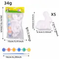 DIY Easter foam bunny painting set including 5 foam bunnies, 6 colors paint and brush - Style C (S2-19)