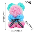 Colorful PE foam rose bear 22cm with Just for you ribbon for Valentine's Day gift - Blue Pink White