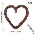Heart-shaped natural grapevine wreath for DIY Christmas crafts, 30cm diameter variant - Heart-Shaped Wreath / 30x30cm
