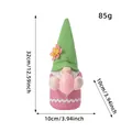 Gnome de Pâques en peluche avec bonnet vert tenant un œuf rose, 32 cm - Grand Gnome Corps Rose avec Oeuf