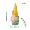 Poupée en peluche gnome de Pâques avec œuf rose, figurine décorative sans visage de 32 cm - Grand Gnome Corps Vert avec Oeuf