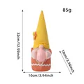 Poupée gnome de Pâques faite main avec œuf rose hauteur 32cm cadeau décoratif - Grand Gnome Corps Orange avec Oeuf