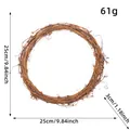 Natürlicher Zweigrebenkranz für Bastelarbeiten mit 25 cm Durchmesser und 61 g - Runder Kranz Mittel
