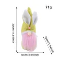 Poupée peluche gnome de Pâques avec oreilles de lapin et barbe rose, 30x10cm, 71g - Grand Gnome avec Barbe Rose et Oreilles de Lapin