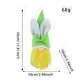 Gnome de Pâques fait main en peluche avec oreilles de lapin, 30 cm, dimensions - Grand Gnome au Chapeau Vert et Barbe Jaune