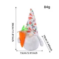 Peluche de gnome de Pâques avec carotte et détails de dimensions pour la décoration - Gnome à Motif Carotte avec Carotte