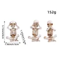 Set of three small resin skeleton figurines for Halloween home desktop decoration - Skeleton Ornament Three-Piece Set (T3-2) / Three-Piece Set