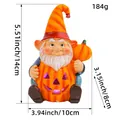 Halloween lichtgevende kabouter hars beeldje met pompoen en afmetingen in cm - Stijl A