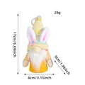 Poupée en peluche gnome lapin de Pâques jaune faite main avec dimensions, décor 17cm - Petit Gnome Jaune Tricoté avec Oreilles de Lapin