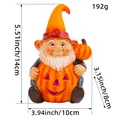 Halloween lichtgevende pompoen kabouter tuinornament, 14cm hoogte productafmetingen - Stijl B