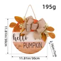 Autumn burlap bow wooden door sign with hello pumpkin text, 30cm diameter hanging decoration - Hello Pumpkin Style (BB2-17) / Diameter 30cm / Orange Splice