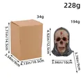 Hooded Halloween skull resin ornament with dimensions and box packaging 194g - Hooded Skull Style (W1-47)