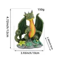 Cute green resin dragon figurine for garden decor, 12cm height, 150g weight ornament - Green Scaled Dragon (V2-48) / 12x10x6cm
