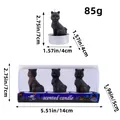Black cat shaped Halloween scented candle gift set showing 85g weight and dimensions - Black Cat Style / Pack of 3