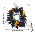 Halloween Sonnenblumen Kerzenkranz mit schwarzen Blättern und bunten Blumen für den Tisch - Bunte kleine Blumen Stil