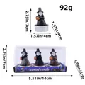 Set of three Halloween witch scented candles with pumpkin and packaging size info - Witch Pattern / Pack of 3