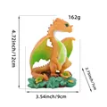 Cute orange resin dragon figurine ornament, 12x9x7cm, for garden and home decoration - Yellow Dragon (V2-49) / 12x9x7cm