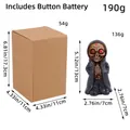 Halloween standing skeleton resin figurine and packaging box with size dimensions - Style With Eyeballs (W1-48)