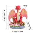 Red resin dragon figurine garden decoration with dimensions 4.33x3.93 inches - Red Dragon (V2-50) / 11x10x6cm
