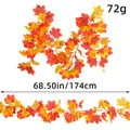 Ghirlanda di foglie d'acero autunnali, lunga 174 cm, decorazione per festa del ringraziamento - Foglia d'Acero del Raccolto Autunnale