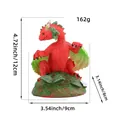 Cute red resin dragon figurine for garden decoration with 12cm height dimensions. - Red Lying Dragon (V2-55)