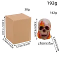 Halloween flame skull resin ornament with packaging box dimensions and weight details - Flame Pattern