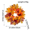 21.65 inch autumn maple leaf wreath with harvest berries and sunflowers for door - Maple Sunflower Vine Style / 55cm