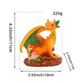Hand-painted orange resin dragon statue for garden decor, size 4.33x3.93x2.75 inches, 225g - Yellow Crouching Dragon (V2-52)