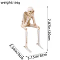 Halloween sitting skeleton resin ornament decoration with 7.87 inch height display - Speak No Evil Skeleton (K2-16)