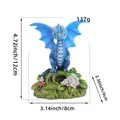 Cute blue resin dragon figurine sculpture for garden decor with size dimensions - Blue Rex Dragon (V2-56)