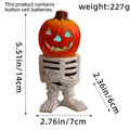 Halloween light-up resin pumpkin knight skeleton figurine for tabletop decoration - V2-63 (Style C-Skeleton Knight)