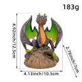 Exquisite resin dragon figurine garden ornament with purple scales and green wings, 183g - Pink Scaled Dragon (V1-43)
