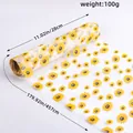 Sunflower print mesh roll table runner 11x180 inches for DIY party decor - Sunflower Print / 28x457cm