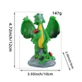 Green resin dragon figurine garden ornament, 12cm height decoration - Green Dragon (V2-46)