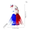 Patriotic Independence Day gnome doll with American flag colors and stars decoration - Independence Day Plastic Feet Gnome - White Hat (C1-8)