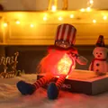 Glow Patriotic US Independence Day gnome doll with red and white stripes and stars - Long Leg Glowing Male Style