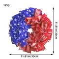 Patriotic July 4th American flag wreath, 11.81 inch 30cm decorative door hanging wreath - Red White Stripes 32cm