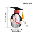 Graduation gnome plush with doctoral hat and scroll, dimensions 17x10x7cm, 100g weight. - Black Hat Graduation Doll (B3-18)