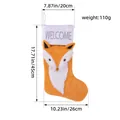 Large orange plush fox Christmas stocking for home holiday tree decoration and gifts - Fox Style (T1-38) / Gray