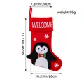 Red Christmas stocking with cute penguin design and specific dimensions 45x26cm - Penguin Style (T2-34) / Red