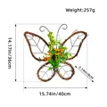 Butterfly twig wreath with spring flowers, size 15.74 x 14.17 inches - K2-25 Withered Branch Butterfly Wall Hanging