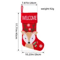 Großer roter Weihnachtsstrumpf mit Hirsch-Motiv und Welcome-Schriftzug, Höhe 45 cm - Roter Hirsch-Stil (T2-35)