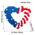 Independence Day American flag heart shaped PU rose wreath with dimensions 38x36cm - Heart Style