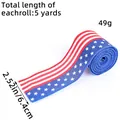 5-yard roll of Independence Day burlap ribbon featuring US flag stars and stripes - Star and Stripe Pattern / Single Roll Pack